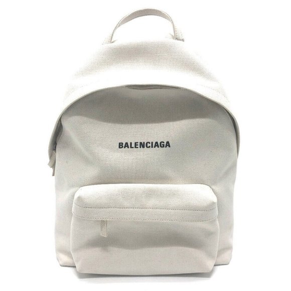BALENCIAGA logo Backpack Canvas White - Picture 1 of 12